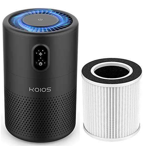 Koios Air Purifiers For Bedroom Home, H13 Hepa Air Filter Purifier For Pets Dust Allergies Smoke Pollen, Small Desktop Air Cleaner For Large Room Office 430Ft² With Extra Filter #TOP14