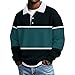 Ymosrh Big and Tall Polo Shirts Long Sleeve | Fashion Golf Work Collar T Shirts Mens Casual Polos Tops Dressy Casual Man Clothes Camisas Polos para Hombre (5XL | Turquoise)
