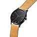 MVMT Classic Men's 45 MM Analog Black Tan Watch with Leather Strap