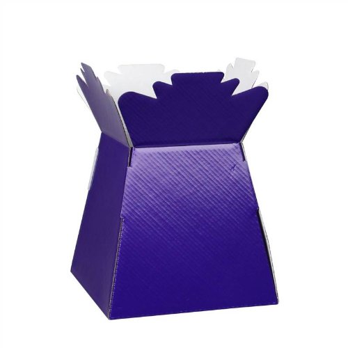 Hand-Tied Vase Florist Bouquet Boxes | Aqua Presentation & Transporter Boxes | Pack of 30 | Durable Flower & Plant Packaging | Glossy Purple