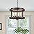 4-Light Large Rustic Farmhouse Wood Pendant Light Fixture with Adjustable Chain, 16.5 inch Oak Wood Drum Chandelier for Dining Room Kitchen Island Farmhouse Living Room Hallway, Black
