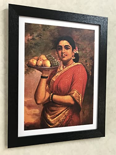 Image of Adventures� *Maharashtrian Women*- Two Paintings by Raja Ravi Varma, Set of 2 Wall D�cor Frames. Matt Satin Print with MDF & 1 inchPS Black Frame. Size 14 inchx18 inch each.