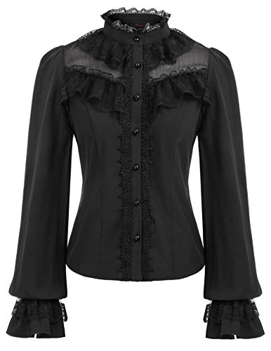 CURLBIUTY Victorian Blouses for Women Vintage Renaissance Shirt