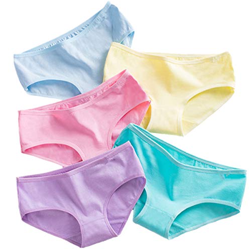 adiasen 5pcs Petite Fille sous-vêtements Culottes caleçons Coton Doux et Confortable (12-13 Ans) Cover