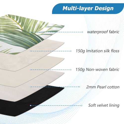 Funda para portátil 13-14 pulgadas con estampado hojas palmera blancas miniatura 4