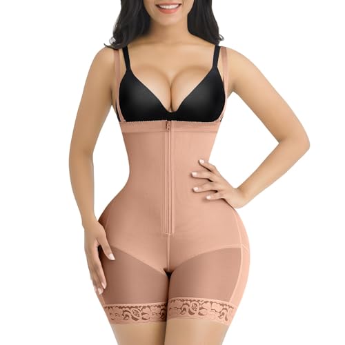 Image of SHAPELLX Fajas Colombianas Shapewear for Women Tummy Control Plus Size Postpartum Body Shaper Butt Lifting Bodysuit