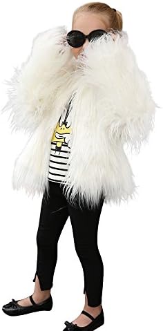 Kids Baby Girls Autumn Winter Faux Fur Coat Jacket Thick Warm Outwear Clothes White
