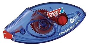 tesa Roller Kleben Permanent ecoLogo Einwegroller - Umweltschonender Kleberoller mit reißfestem PET-Band - 8,5 m x 8,4 mm
