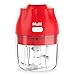 Elektrische Knoblauchquetschel, Mulli Mini Food Processor, Tragbarer Wiederaufladbarer Gemüsehobel Für Gemüsesalad/Gewürze/Gewürze/Babynahrung, BPA frei (Red)