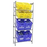 Simon Rack Getränkekistenregal für 8 Kisten, 2000x800x300 mm, Grau, Freistehendes Metallregal für Wasserkisten, Bierkisten oder Getränkekisten, Für Küche, Garage oder Keller