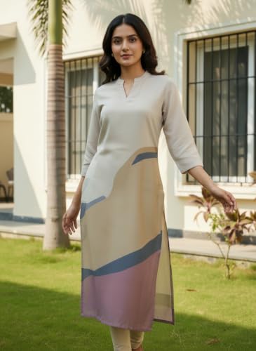 Image of Sun Fashion And Lifestyle Women's Chanderi Stitched Printed Kurta for Women
