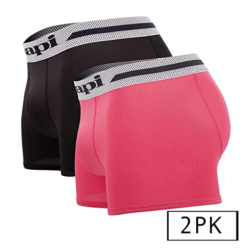papi UMPA080 2PK Microflex Brazilian Trunks Color Pink-Black Size M2