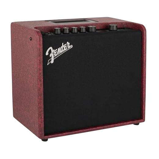 Amplificador de Guitarra Fender Mustang LT25 en Rojo Vino: Tonos versátiles, 60 preajustes, 20 Tipos de Amplificador, 25 Efectos