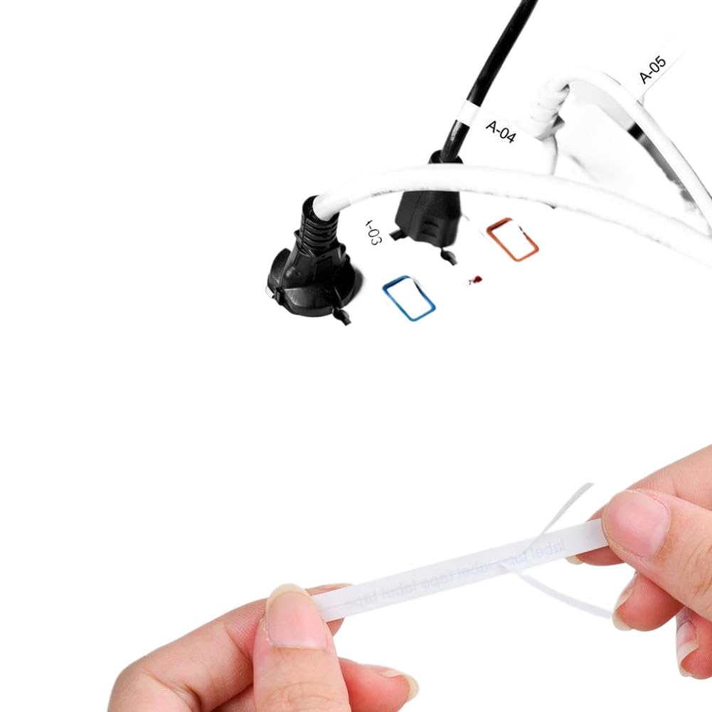 Cinta de etiquetas laminada de identificación flexible 10PK compatible con PT-1000 TZE-FX211 6 mm negro sobre blanco
