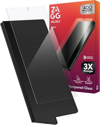 ZAGG Glass+ Samsung Galaxy Z Fold7 Screen Protector (Front Screen Only) 3x Stronger Scratch-Resistant Smudge-Resistant Fingerprint Scanner Compatible InvisibleShield Easy Installation