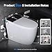 Loniko Tankless Smart Toilet Bidet with Auto Open/Close, Dual Auto Flush, Heated Seat, Air Dryer, Multiple Cleaning Modes, One-Piece Design, Blackout Flush, Ideal for Modern Bathrooms