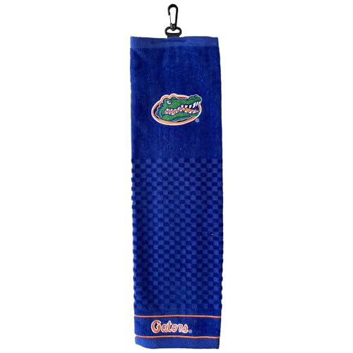 Image of Team Golf NCAA Florida Gators Embroidered Golf Towel Embroidered Golf Towel, Checkered Scrubber Design, Embroidered Logo