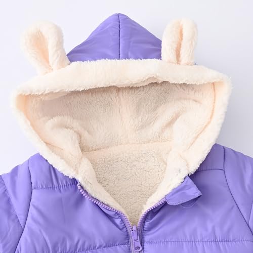 sfdgfhyf Girls and Toddler's Winter Coat Sherp𝐚 Lined Puffer Jacket with Bear Ear Hood Kids Quilted3