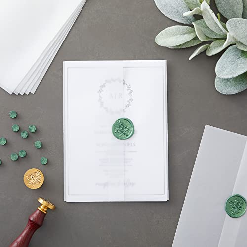 Bright Creations 100 Pack Vellum Jackets For 5X7 Invitations, Bulk Transparent Paper Envelope Liners For Wedding Cards #TOP1