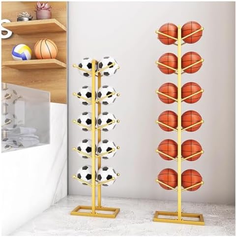 Vertical Sports Ball Holder Rack - Display Stand for Basketballs, Soccer Balls, Volleyballs - Ideal Organizer for Gym, School, Mall - Space-Saving Storage Solution