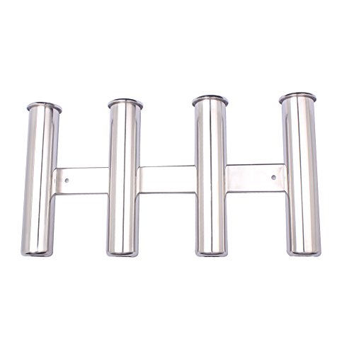 image for Hoffen Wall-Mounted 316 Stainless Steel Rod Holder 4 Tube Fishing Pod 