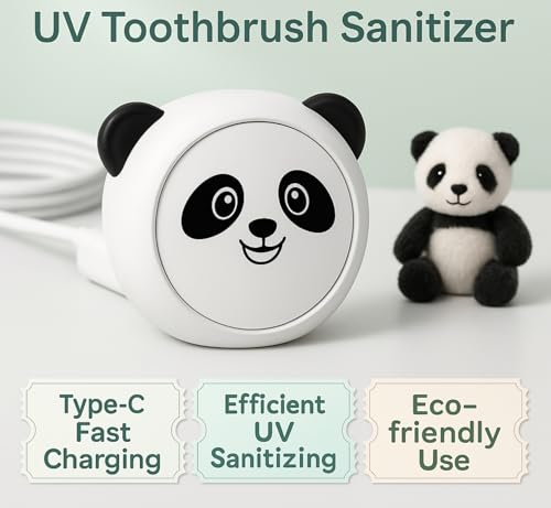 uv toothbrush sanitizer holder - panda cute toothbrush holder rechargeable travel toothbrush case wall mount toothbrush holder portable toothbrush travel case