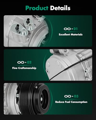 Image of SCITOO AC Compressor for Toyota for Tacoma 2.7L 2005-2015 | Fast Cooling, Ultra Low Noise (≤72 dB)Air Conditioner Compressor with Clutch, Easy Installation, 0610221 10348090 10362461