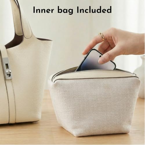 Image of Tote Bag for Women Vegan Leather Bucket Purse for Women Top Handle Handbag Shoulder Bag with Detachable Small Purse