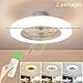 Produktbild LED Fan Deckenlampe Deckenventilator Mit Beleuchtung Und Fernbedienung Dimmbar Leise Ventilator Kreative Moderne Unsichtbare Deckenventilatoren Für Kinderzimmer Schlafzimmer 36W Deckenleuchte,Weiß