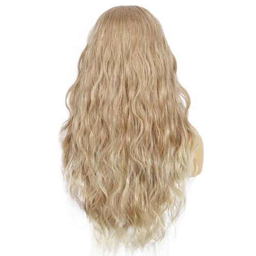 Sapphirewigs Headband Wig Blonde Wavy Synthetic Wigs for Women Ombre Glueless Daily Wear Cosplay Headband Hair 150% Density 26 inch - Image 2