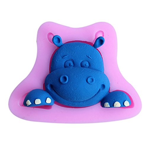 Mr.S Shop 1Pcs 3D Hippo Head Shaped Silicone mold Baking Cake Mould DIY Fondant Candy Molds Soap Molds,Small Size