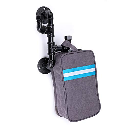 Sumnacon Heavy Duty Industrial Pipe Coat Hook Rack - Rustic Metal Clothes Holder Hanger With Hardware, Wall Mounted Iron Bath Grab Bar For Home, Office, Electroplated Black Finish #TOP1