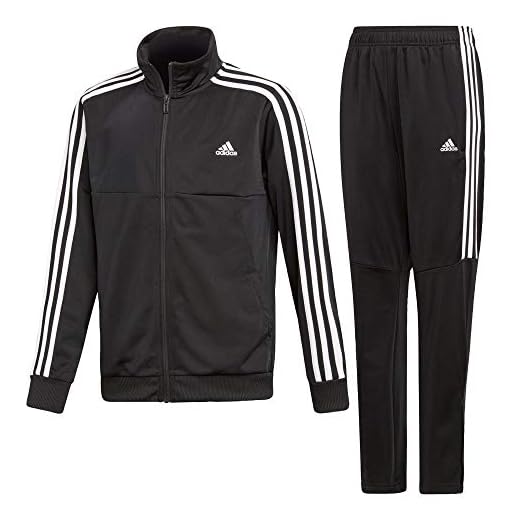 adidas Tiro träningsoverall för pojkar, topp: svart/vit bottom: svart/vit, 116
