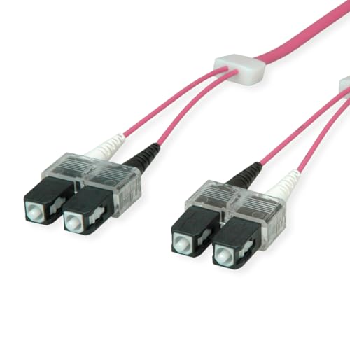 EasyLan SC/SC OM4 1m câble de Fibre Optique Violet - Câbles de Fibre Optique (1 m, OM4, SC, SC, Male Connector/Male Connector, Violet)