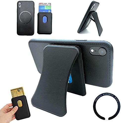 TECKULA Magnetic Cell Phone Wallet - Android and iPhone Compatible | Mobile Snap-On Card Holder & Stand | MagSafe Accessories