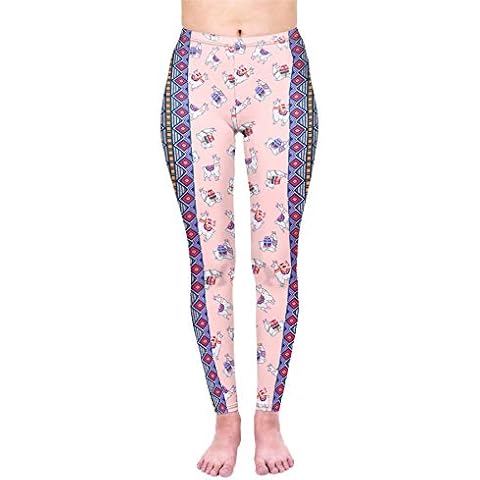 kukubird Trendy Cute Llama Design Women's Yoga Leggings Gym Fitness Running Pilates Stretchable - Alpaca Adventure Cover