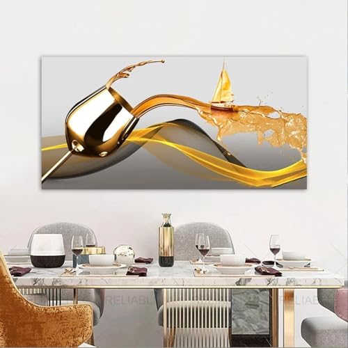 Toile de peinture verre de vin pour décoration de maison moderne