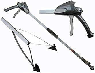 ArcMate EZ Reacher PRO Outdoor Suction Cup Reacher with Locking Grip and Handle, Collapsible with Slip Joint, Indoor Commercial and Outdoor Use, 4.5” Wide Jaw, 8lb. Capacity, Black, 32” (32P-DC-1-FBA)