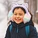 FYBW Cute Cat Fluffy Ear Muff for Kids Plush Foldable Winter Earmuffs Girls Cold Weather Ear Warmer(Purple)