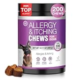 Dog Allergy Chews 200ct - Dog Allergy and Itching Skin Relief Anti Itch Aller Immune Bites for Dogs licking Paws Treatment Relief Itchy Chew Probiotics Vitamins for Skin and Coat Allergies - Chicken