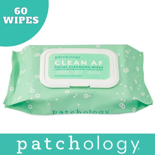 Patchology Clean Af Facial Cleansing Wipes - On-The-Go Refreshing Travel Size Face Wipes For Removing Dirt And Oil - Makeup Remover Wipes For Sensitive And Oily Skin (1 Pack/60 Count) #TOP2