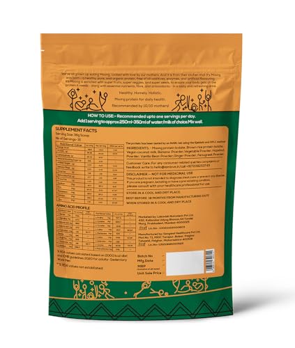 Image of It's Moong Mung Bean & Brown Rice Isolate Plant Protein Powder for Men & Women | 24gms per serve 4.7gms BCAA| Kale Hazelnut Real Vanilla | 500 gms | Sprouted Plant based protein| Plant Protein