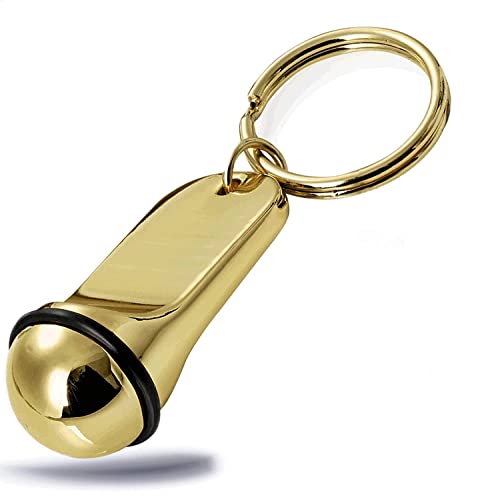 Kerafactum® – Porte-clés Clé d'Hôtel Pendentif Effet Or avec anneau en caoutchouc – Key Jour