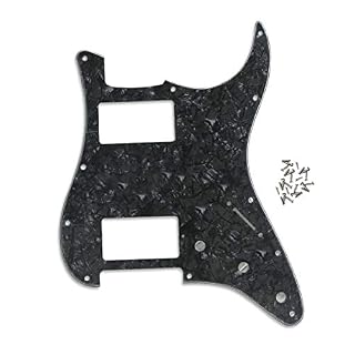 IKN 11 trous Double Humbucker Cut Pickguard HH Strat Guard avec vis de montage pour guitare Stratocaster standard… - Les Beatles, Paul McCartney, John Lennon, RIngo Starr, George Harrison