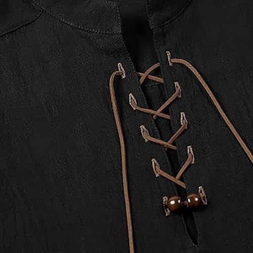 Camisa de lino para hombre sin mangas estilo hippie 4