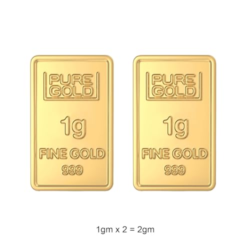 Image of Joyalukkas 24K (999) Purity Assayer certified 2 Grams Gold Bar Combo (1g X 2 pcs)
