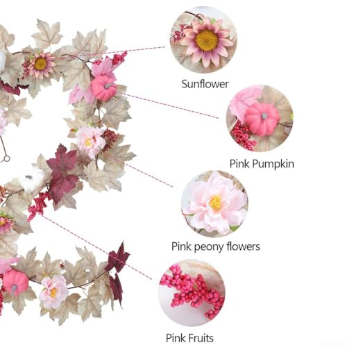Decoración de otoño sin mantenimiento con guirnalda artificial de peonías 3