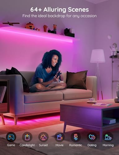 Govee H613E1A3 100Ft Led Strip Lights, Bluetooth Rgb Halloween Led Lights With App Control, 64 Scenes And Music Sync Led Strip Lighting For Bedroom, Living Room, Kitchen, Party thumb #2