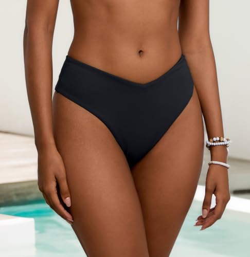 geluboao Women's Bikini Bottom Sexy V Cut High Cut Swimsuit High Waisted Bathing Suit Bottoms4