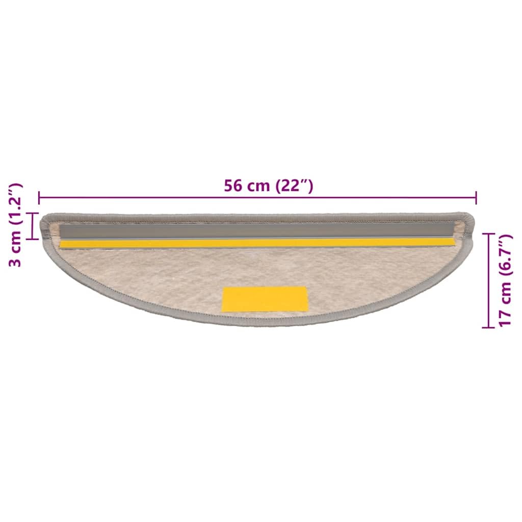Dywan schodowy samoprzylepny sizalowy 30 sztuk 56 x 17 x 3 cm srebrny